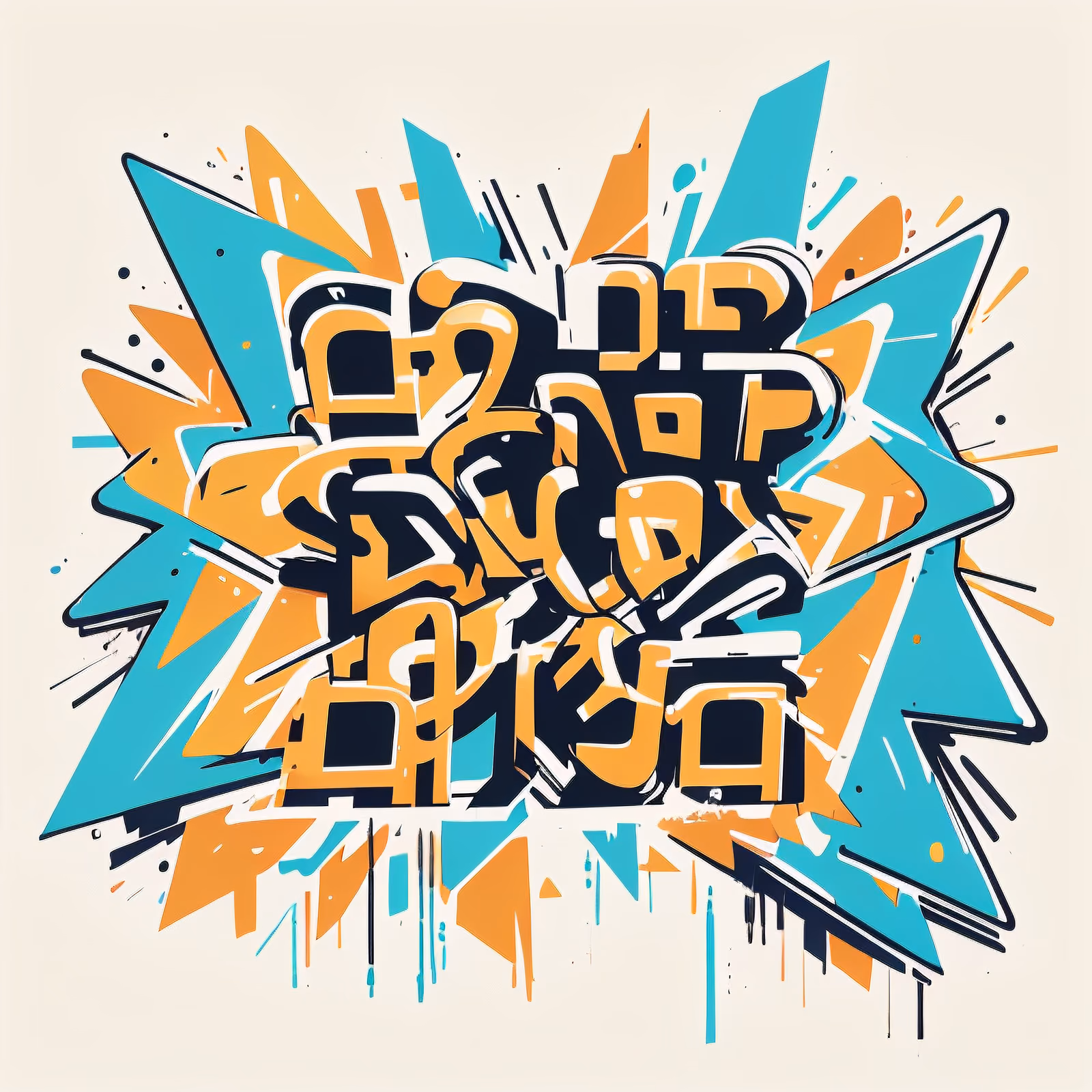 Graffiti Lettering Starburst QR Code for Apparel — image 1