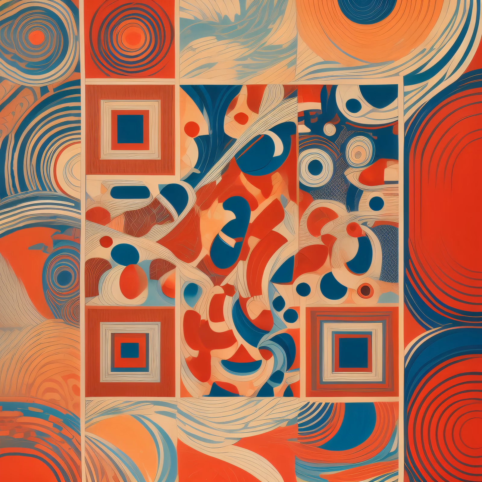 Red and Blue Abstract Pattern QR Code Art — image 1