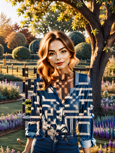 Woman in Garden Photorealistic QR Code for Posters — image 1