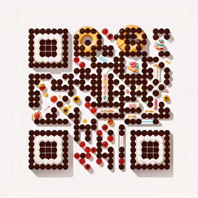 Chocolate Donut Candy Vector QR Code for Packaging — image 1