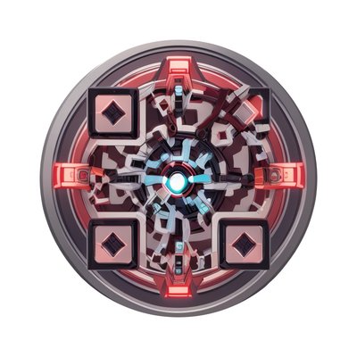Sci-Fi Reactor Badge Vector QR Code for Stickers