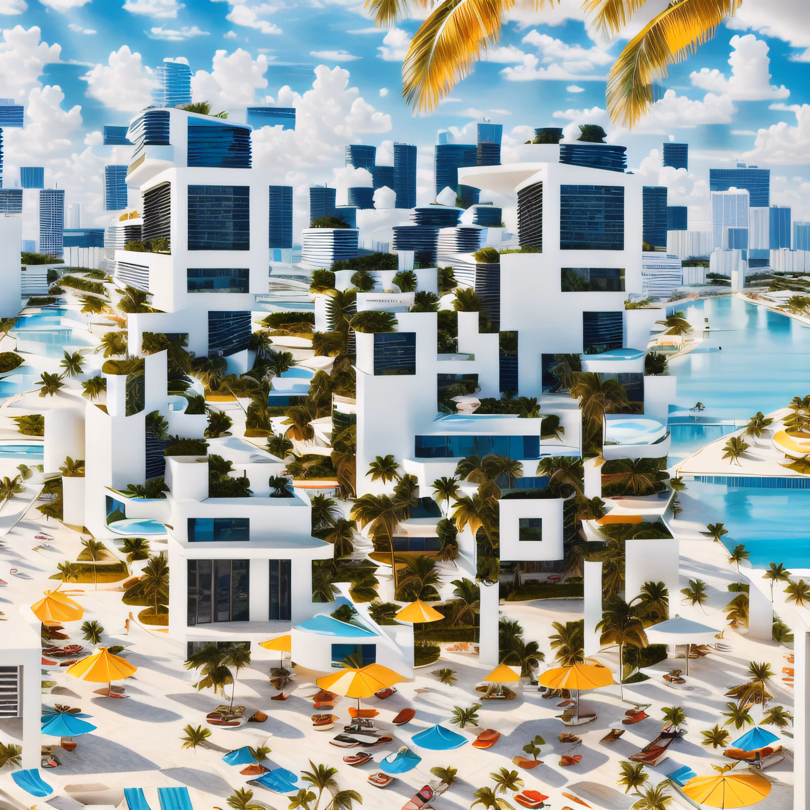 Miami Beach Cityscape Digital QR Code for Posters — image 1