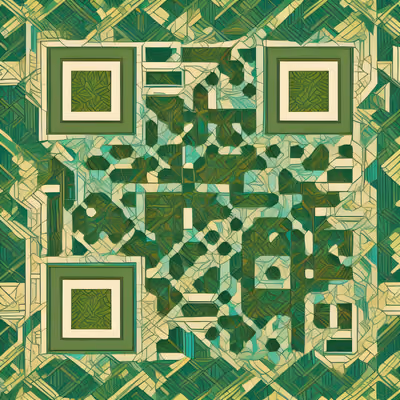 Green Geometric Art Deco Pattern QR Code Art — image 1