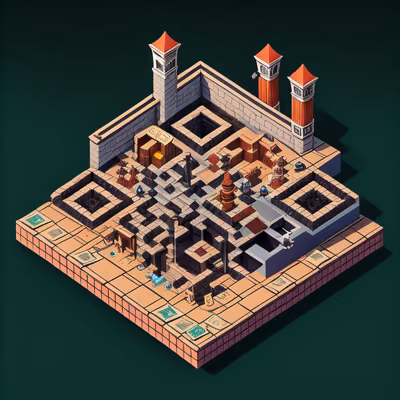 Isometric Hideout Diorama QR Code for Posters — image 1