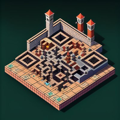 Isometric Hideout Diorama QR Code for Posters