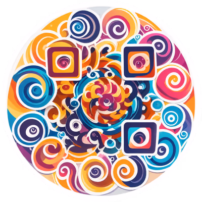 Colorful Spiral Vector QR Code for Stickers — image 1