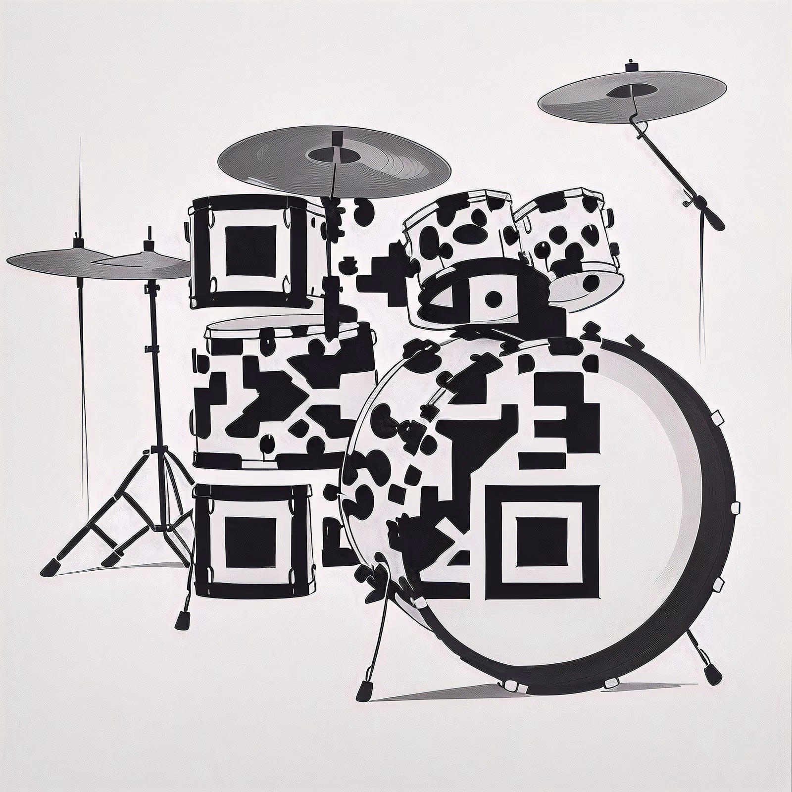 Black Ink Drum Kit QR Code for Posters — image 1