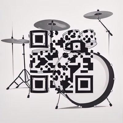 Black Ink Drum Kit QR Code for Posters — image 1