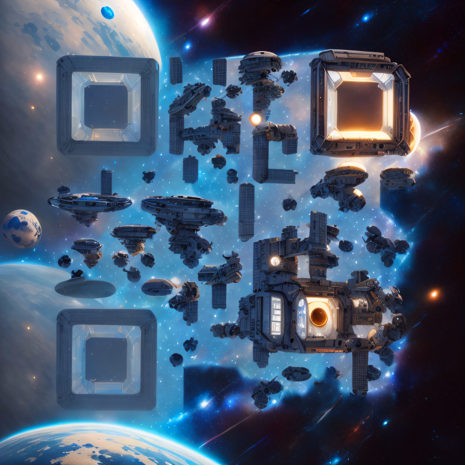 Space Station Matte Painting QR Code for Posters — image 1