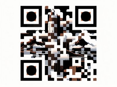 Rocket Over Misty Mountains Vector QR Code for Posters
