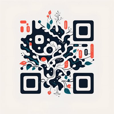 Stylized Tree Flat Vector QR Code Art