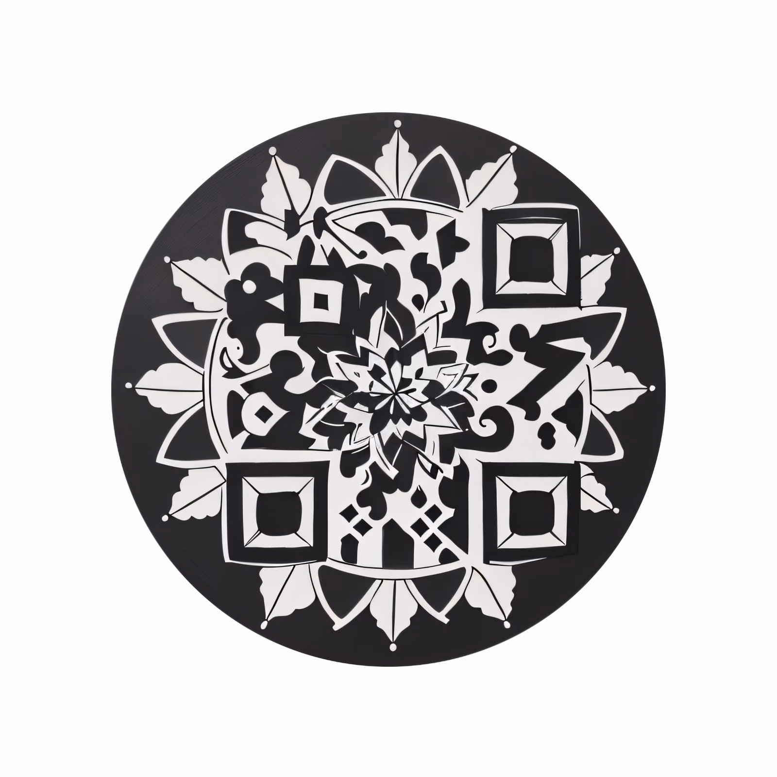 Племенная мандала в стиле тату: QR-код для временных татуировок — изображение 1