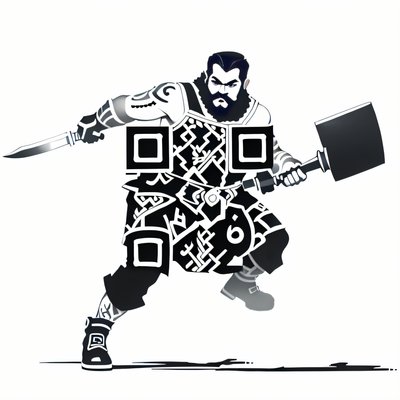 Bearded Hammer Warrior Ink QR Code for Apparel