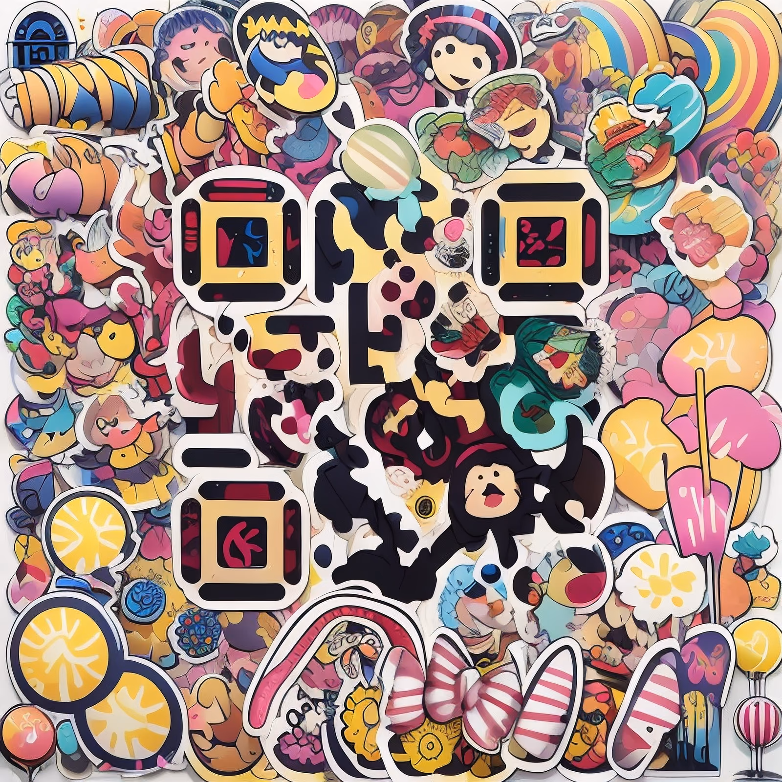 Candyland Sticker Bomb Vector QR Code for Stickers — image 1