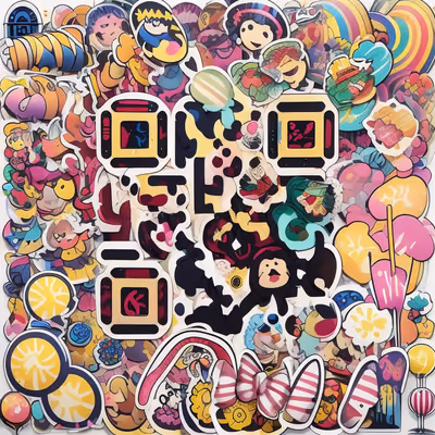 Candyland Sticker Bomb Vector QR Code for Stickers — image 1