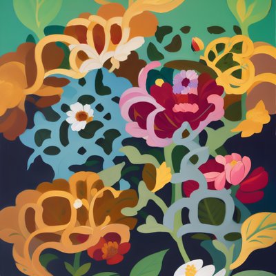 Layered Peony Floral Vector QR Code Art