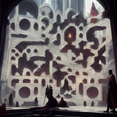 Gothic Palace Hall Concept Art QR Code for Posters