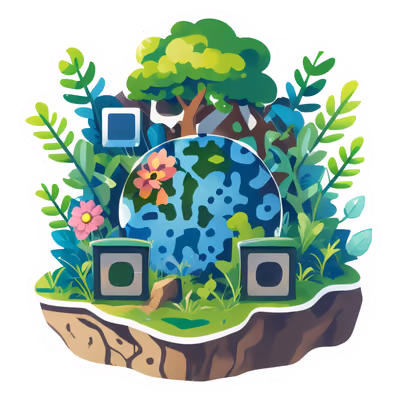Earth Island Garden Vector QR Code for Stickers — image 1