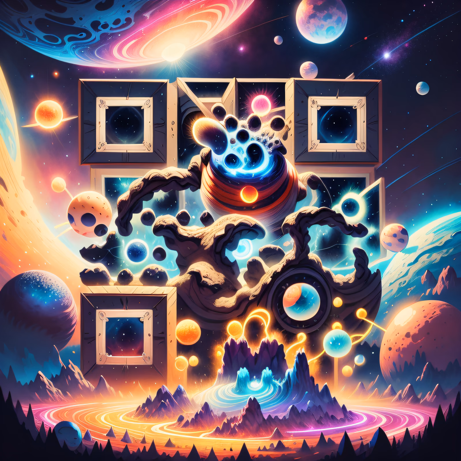 Космические планеты в туманности: цифровой QR-код — изображение 1