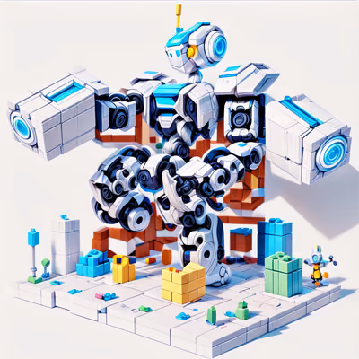 Toy Block Robot 3D QR Code for Posters — image 1