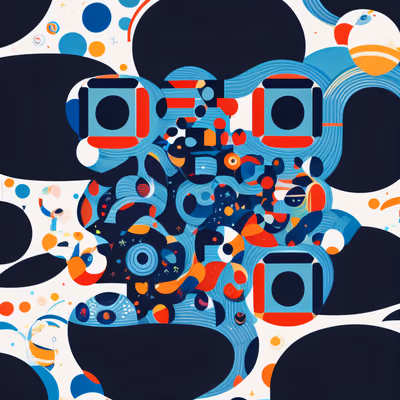 Bold Circle Abstract Pop Art QR Code for Posters — image 1