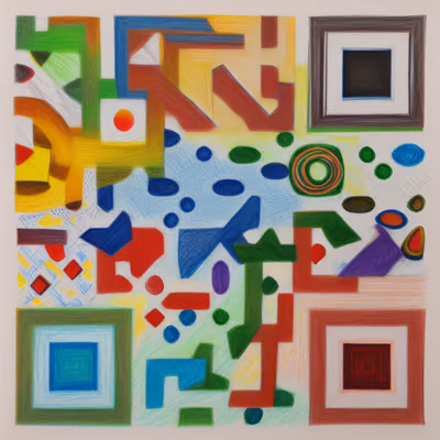 Colored Pencil Geometric Abstract QR Code Art — image 1