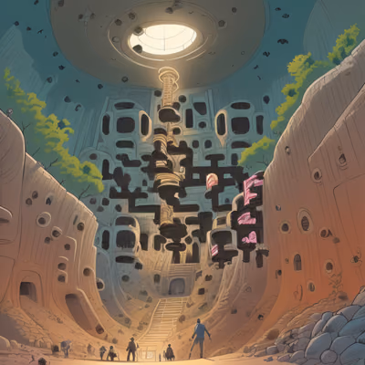 Underground Cave City Comic QR Code for Posters — image 1