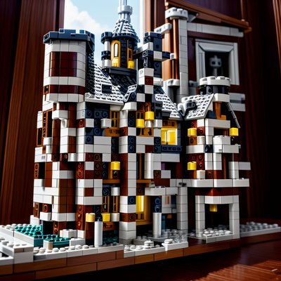 Brick Castle Model 3D QR Code Art