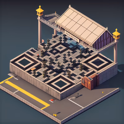Isometric Bridge Checkpoint 3D QR Code for Posters — image 1
