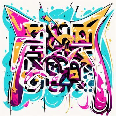 Graffiti Lettering Street Art QR Code for Stickers