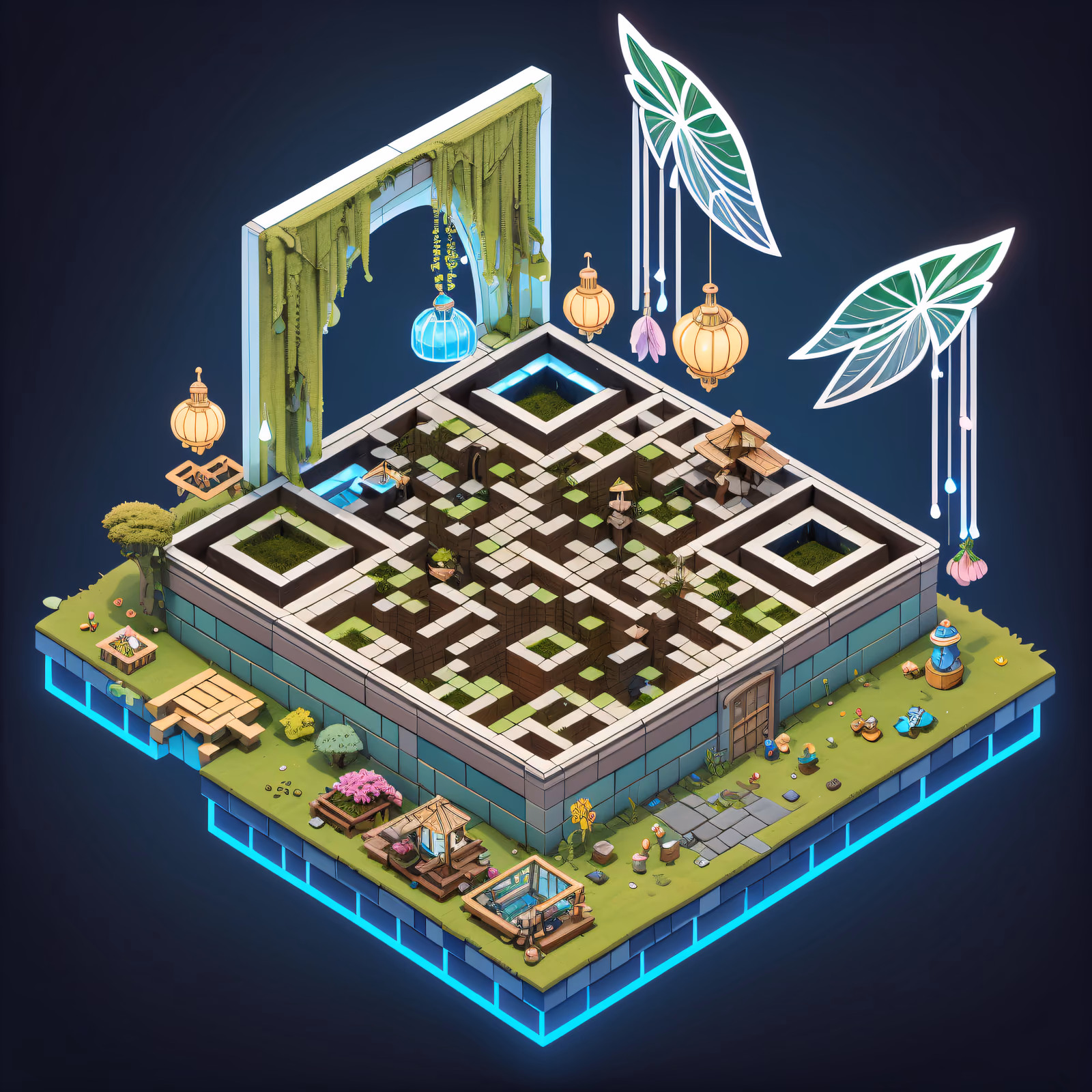 Isometric Fairy Glade Market QR Code Art — image 1