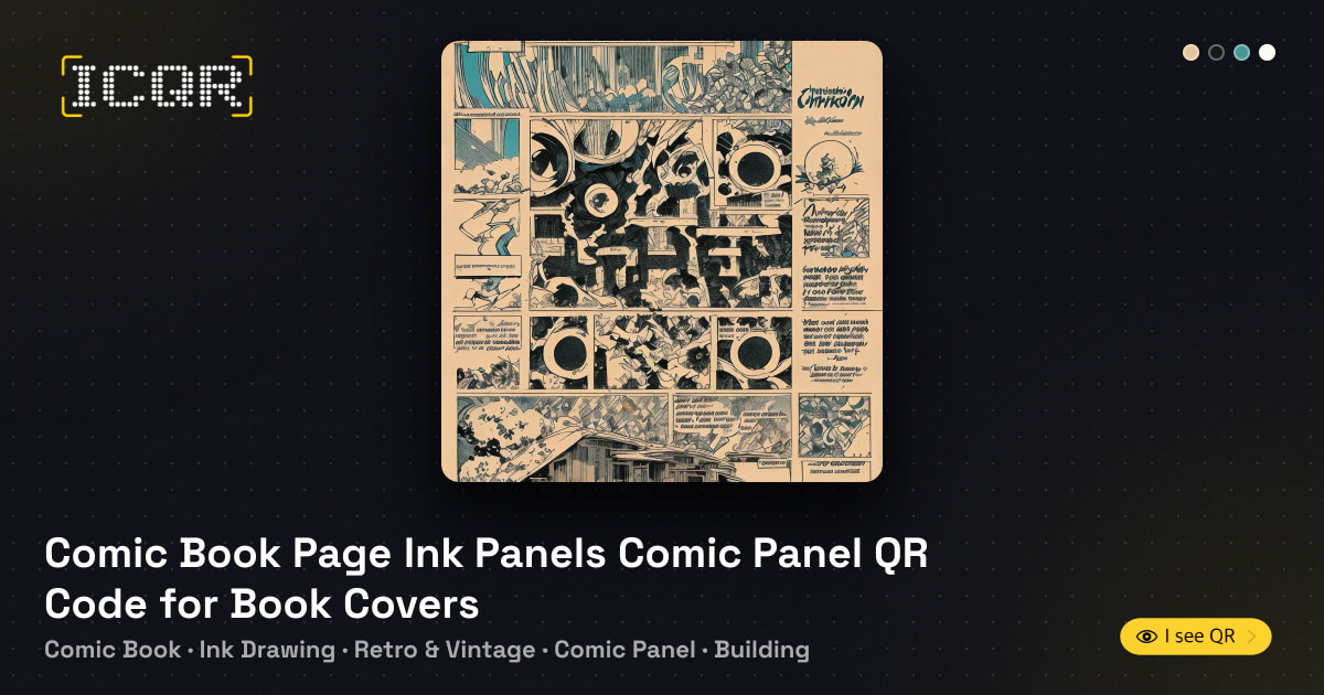 Comic Book Page Ink Panels Comic Panel QR Code for Book Covers • ICQR