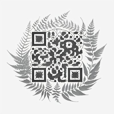 Fern Wreath Ink Tattoo QR Code for Temporary Tattoos