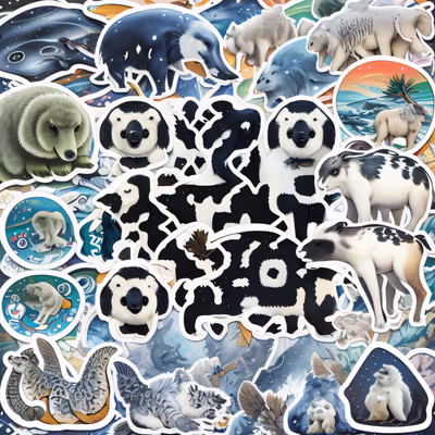 Arctic Animals Sticker Bomb QR Code for Stickers — image 1