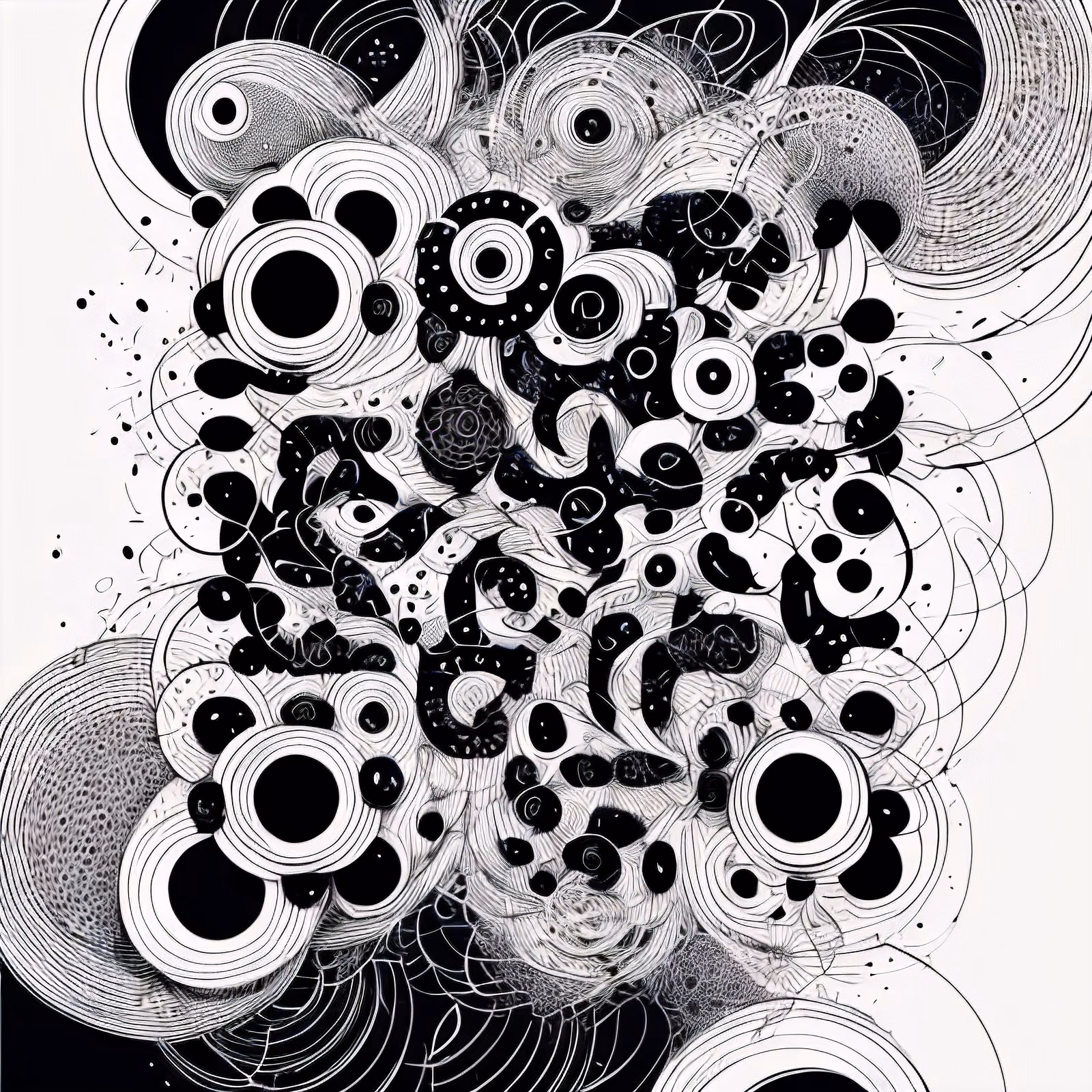 Concentric Circle Ink Zentangle QR Code for Posters — image 1