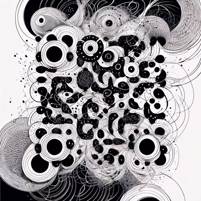 Concentric Circle Ink Zentangle QR Code for Posters — image 1