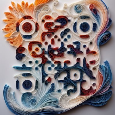 Coiled Paper Quilling Swirls Geometric QR Code Art