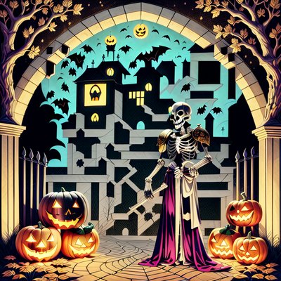 Skeleton Knight Haunted Castle QR Code for Posters