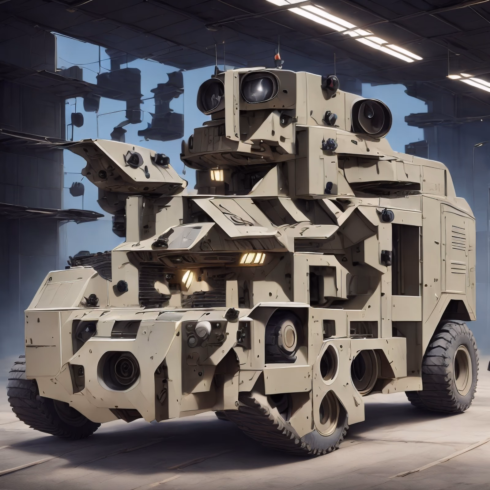 Armored Military Vehicle Hard Surface QR Code for Posters — image 1