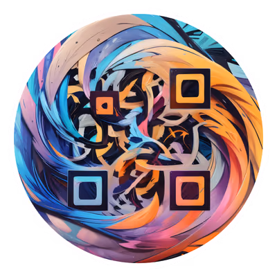 Swirling Abstract Brushstroke QR Code for Stickers — image 1