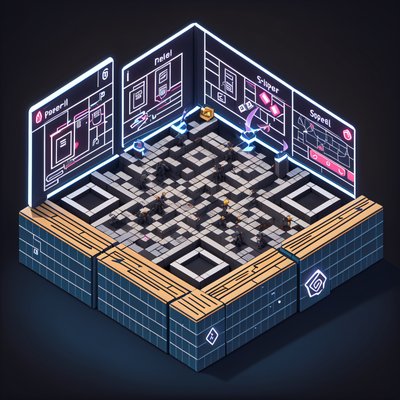 Isometric Spell Duel Arena QR Code for Posters