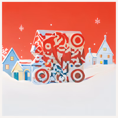 Snowy Village Papercut Style QR Code for Greeting Cards — image 1
