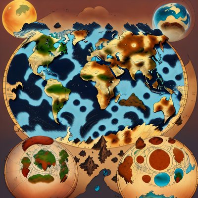 Antique World Map Digital Painting QR Code Art