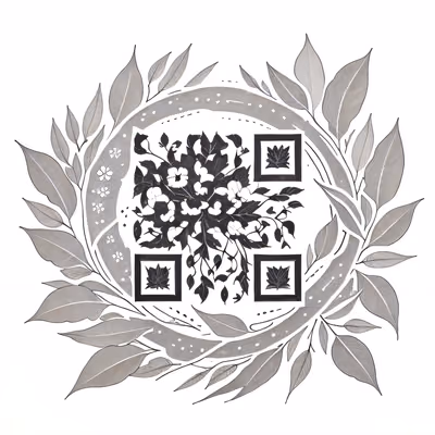 Laurel Wreath Ink Tattoo QR Code for Temporary Tattoos — image 1