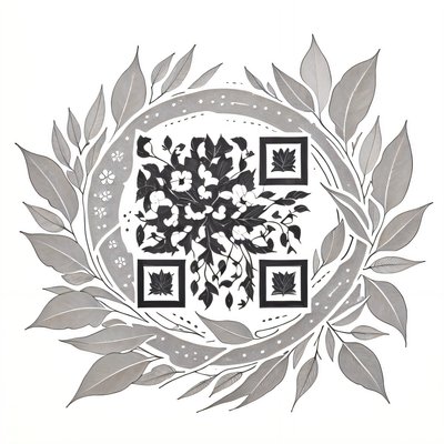 Laurel Wreath Ink Tattoo QR Code for Temporary Tattoos