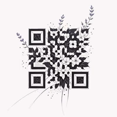 Lavender Floral Ink Tattoo QR Code for Temporary Tattoos — image 1