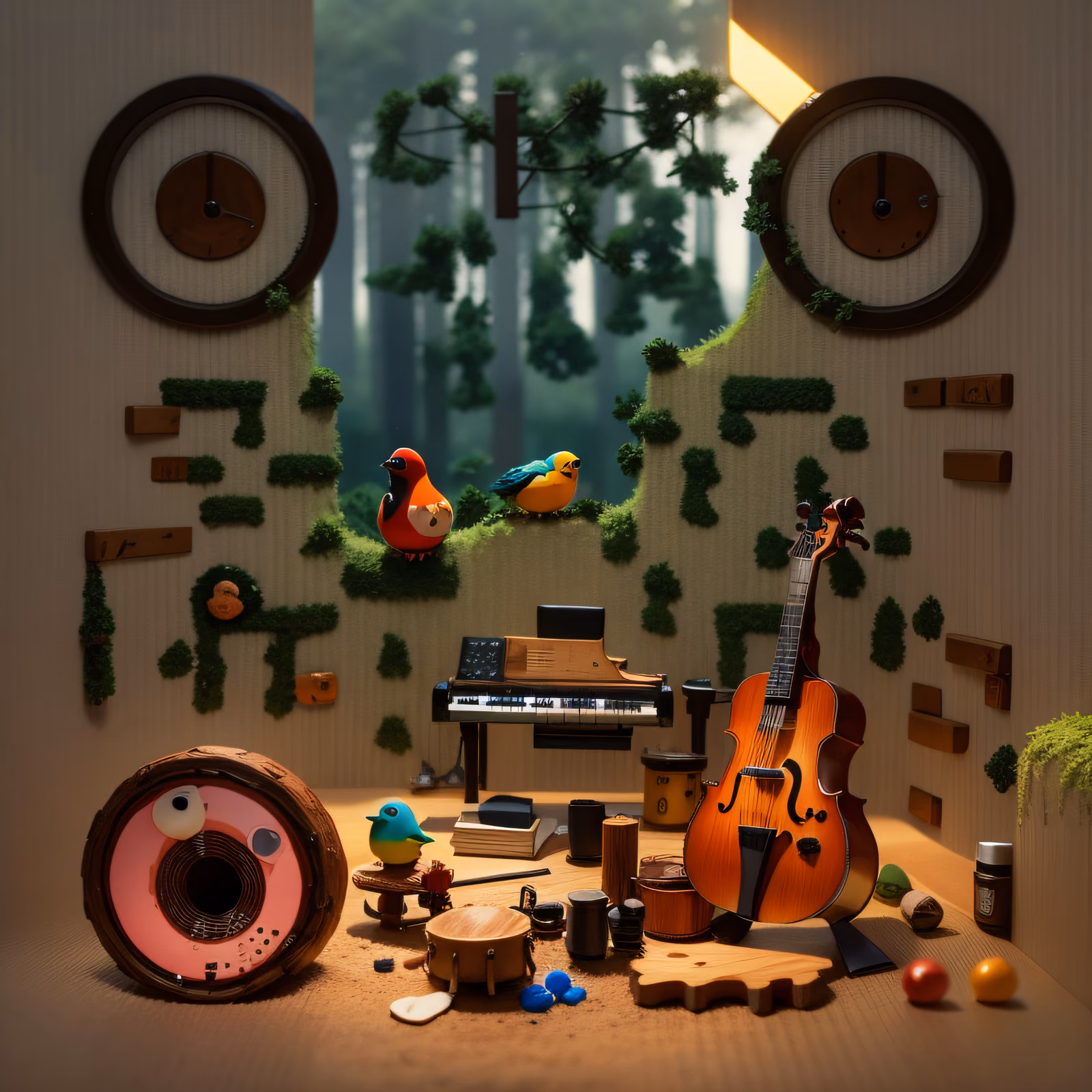 Claymation Music Stage Diorama QR Code for Posters — image 1