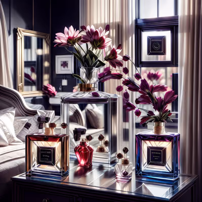 Perfume Bottles Vanity 3D Render QR Code for Packaging — image 1