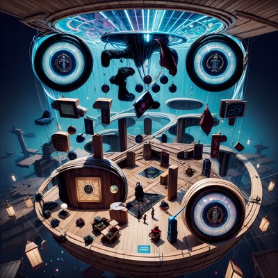 Floating Bazaar Surreal Fantasy QR Code for Posters