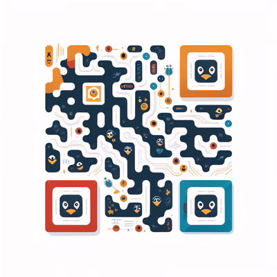 Penguin Icon Vector QR Code for Stickers — image 1